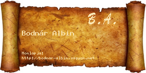 Bodnár Albin névjegykártya