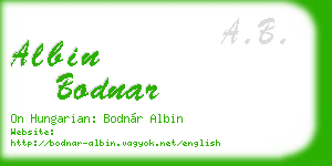 albin bodnar business card